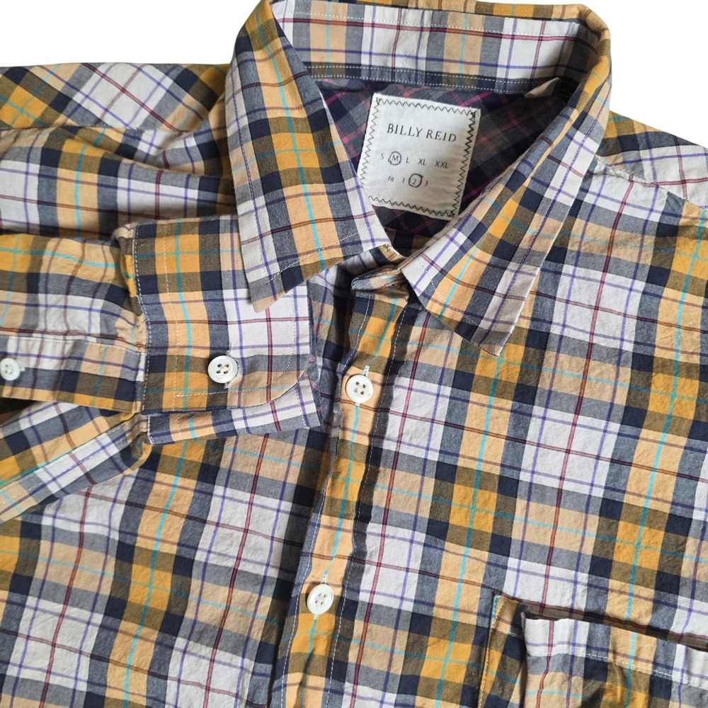 Billy Reid Tuscumbia Shirt Men's Medium Standard Fit Plaid Button Down causal